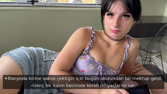 Okulda Sakso Çekerken Basılan Üvey Kızını Kendi Yarrağıyla Cezalandırıyor